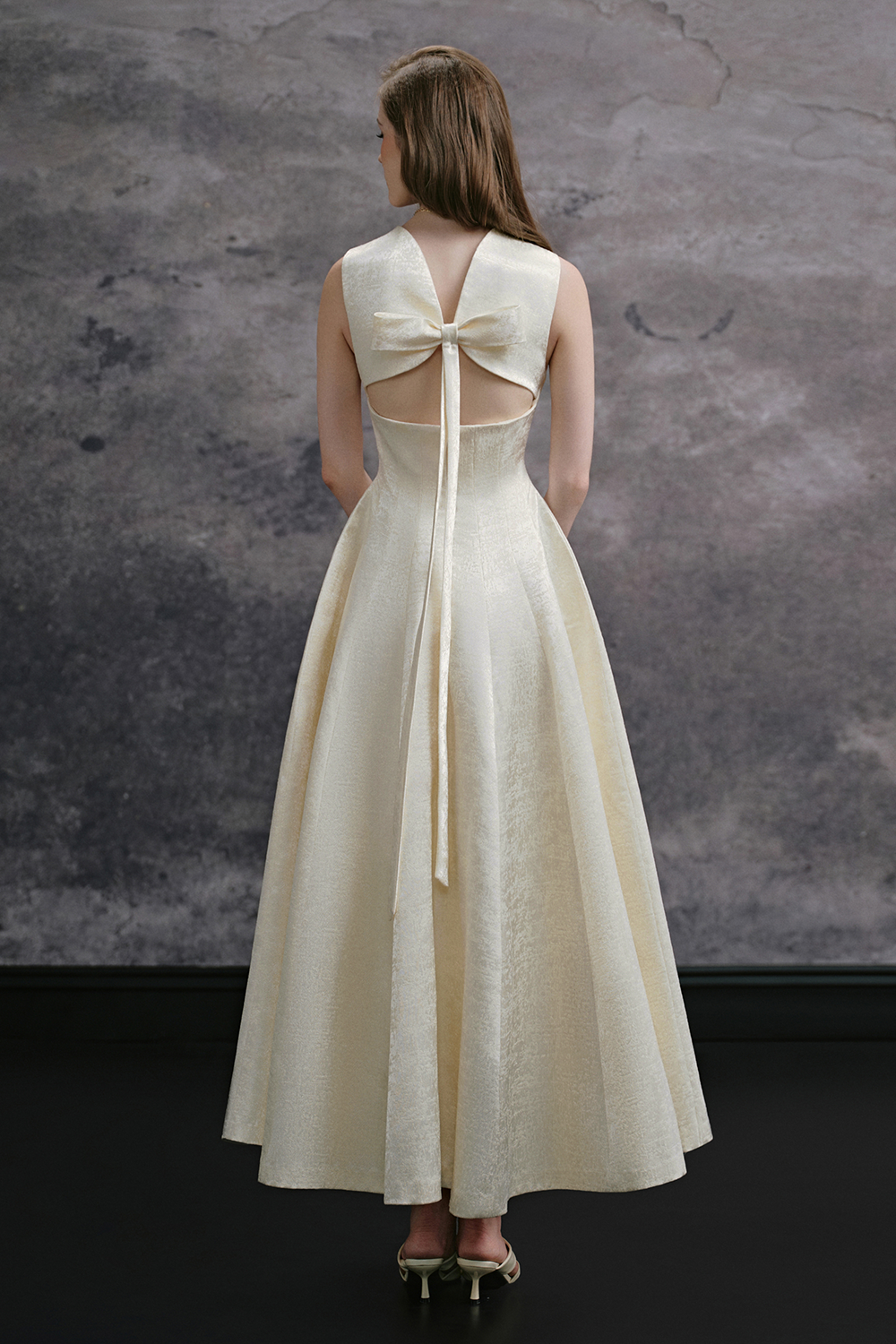 Ashe Scallop Ribbon Midi Dress - MEAN BLVD