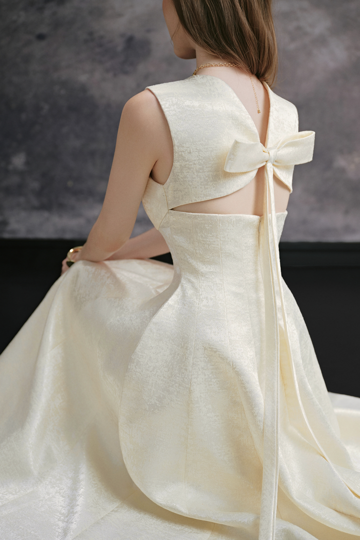 Ashe Scallop Ribbon Midi Dress - MEAN BLVD