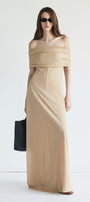 Audrey Off-Shoulder Draped Maxi Dress - MEAN BLVD
