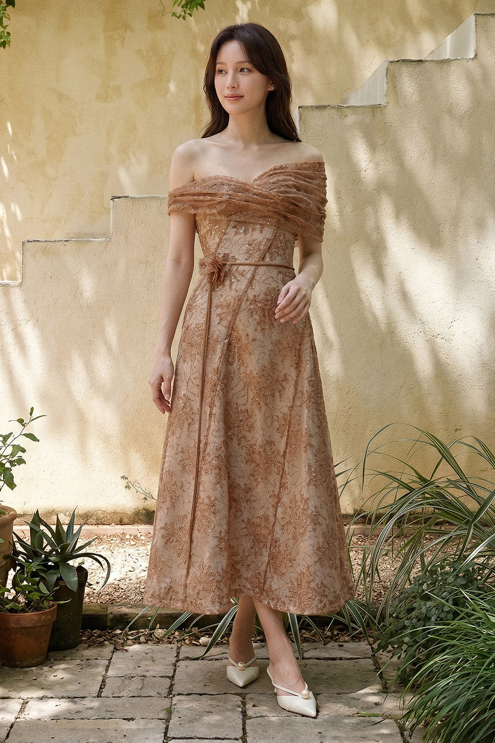 Aurelia Off-Shoulder Midi Dress
