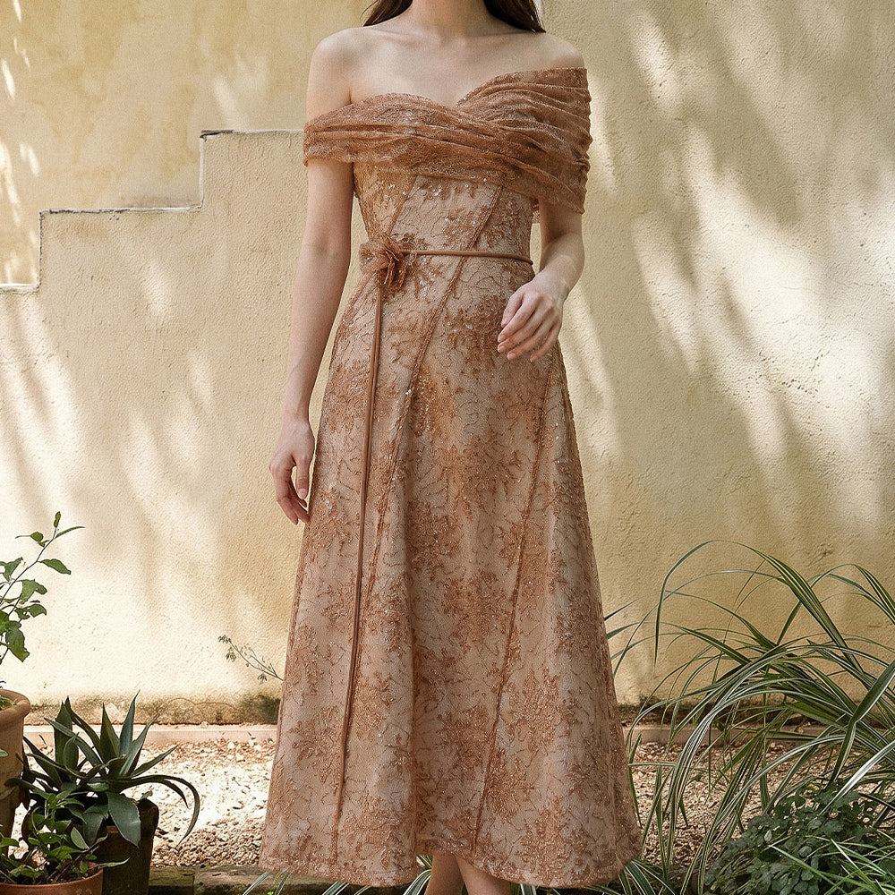 Aurelia Off-Shoulder Midi Dress - MEAN BLVD