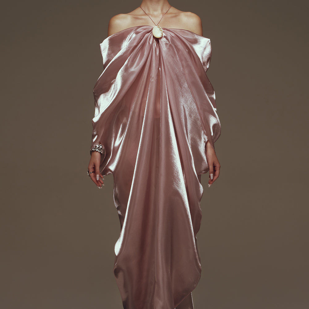 Aureline Trapezoid Draped Maxi Dress - MEAN BLVD