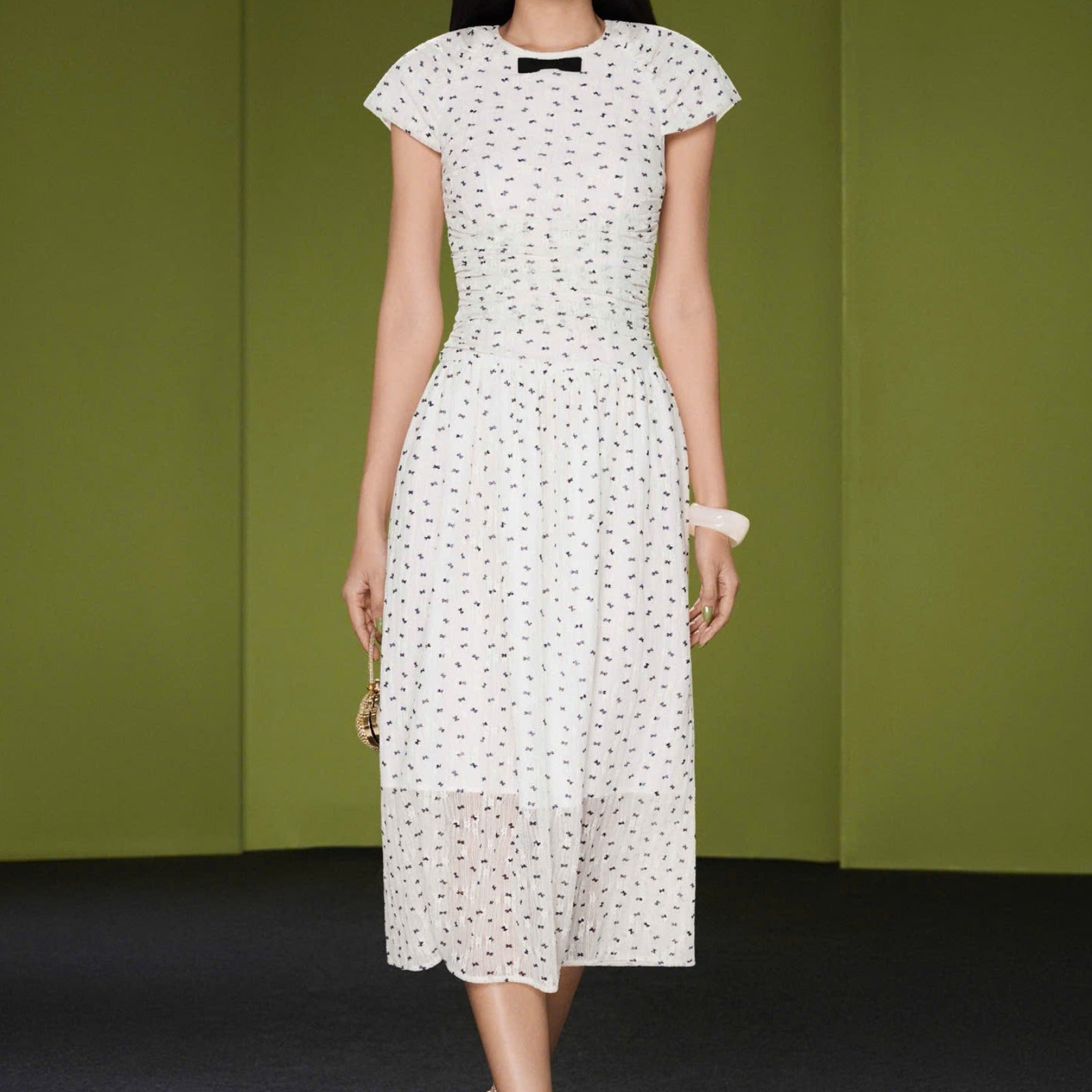Avelisse Shirring Midi Dress - MEAN BLVD
