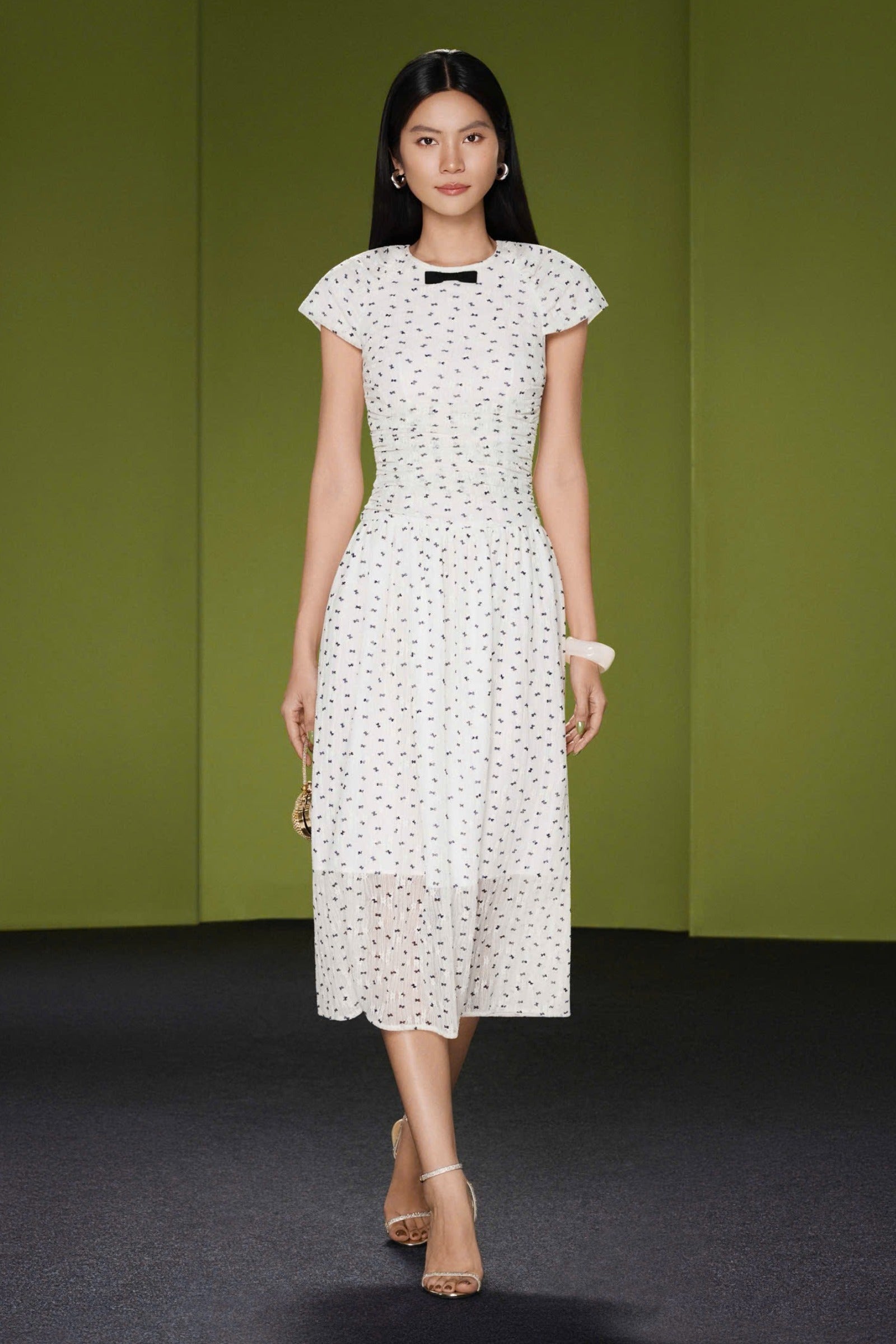 Avelisse Shirring Midi Dress - MEAN BLVD