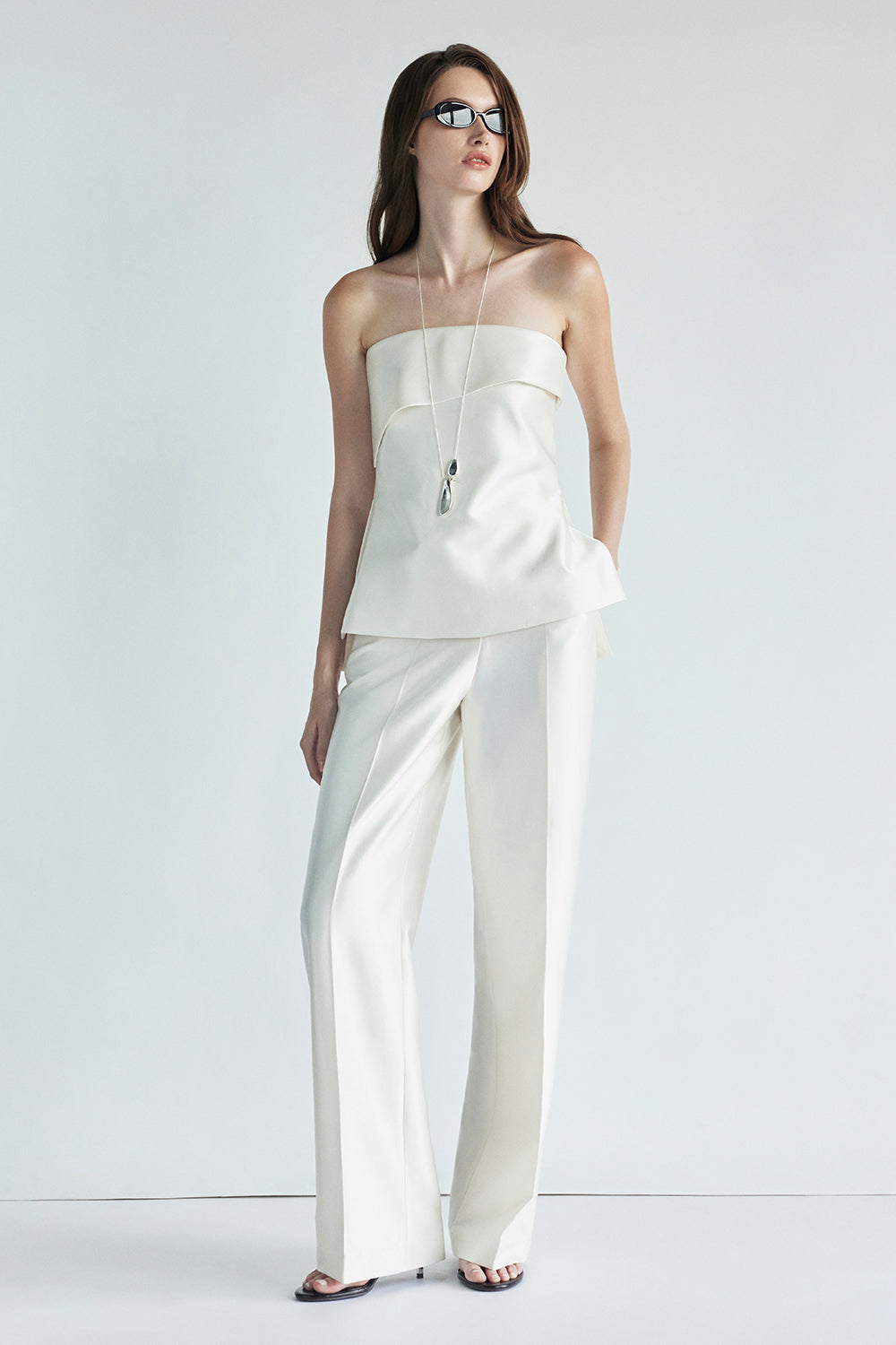 Avery Straight Across Neck Silk Top - MEAN BLVD