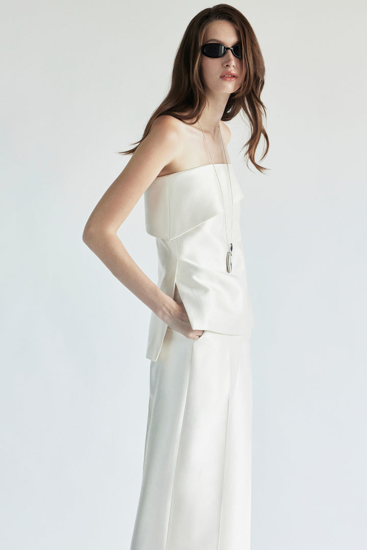 Avery Straight Across Neck Silk Top - MEAN BLVD