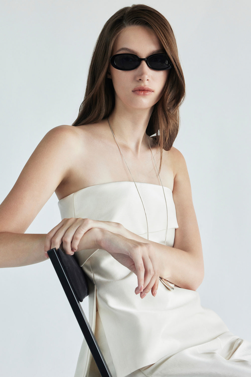 Avery Straight Across Neck Silk Top - MEAN BLVD