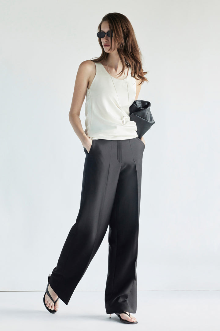 Avery Straight Silk Pants - MEAN BLVD