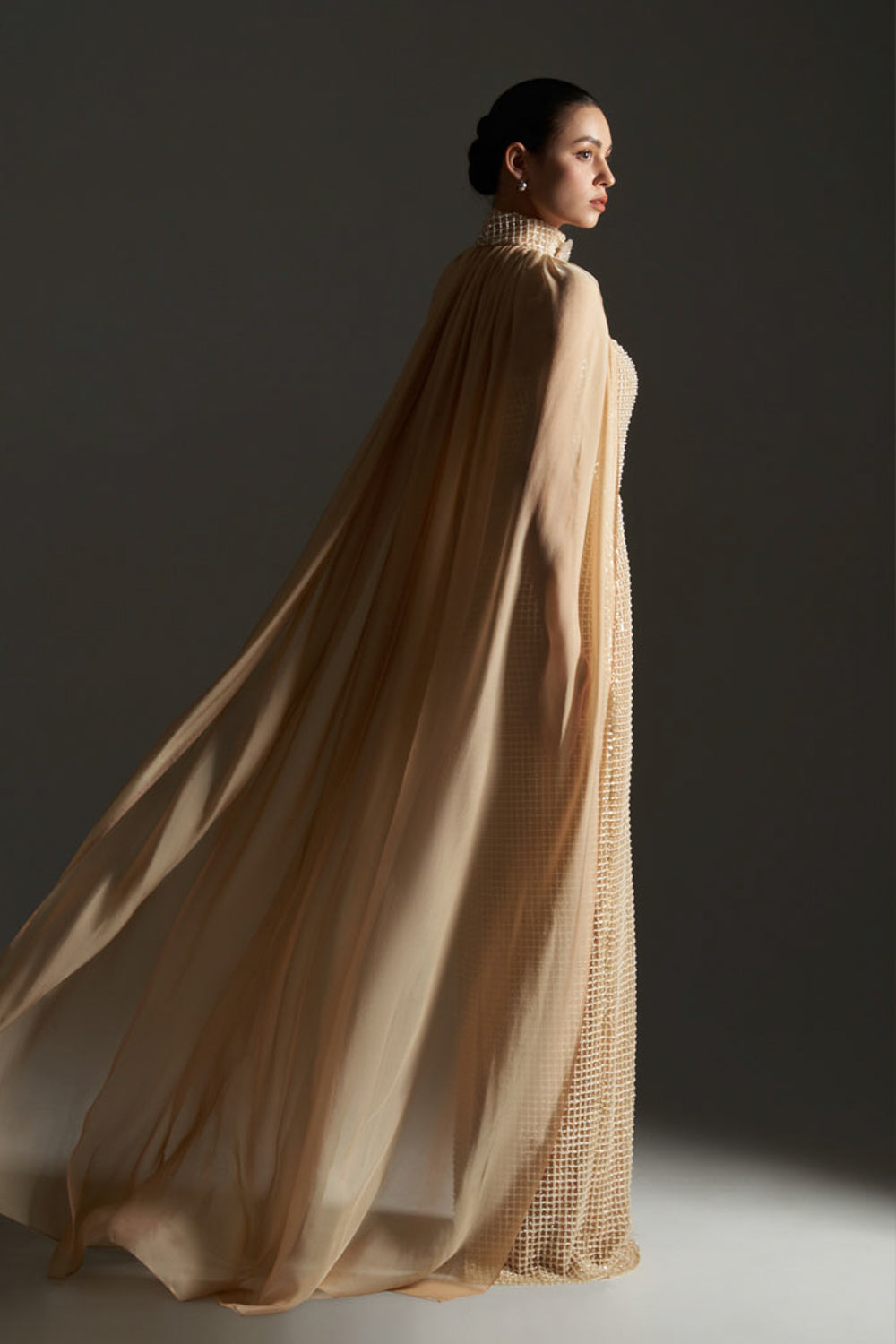 Avianna Cape Sleeves Bead Maxi Dress - MEAN BLVD