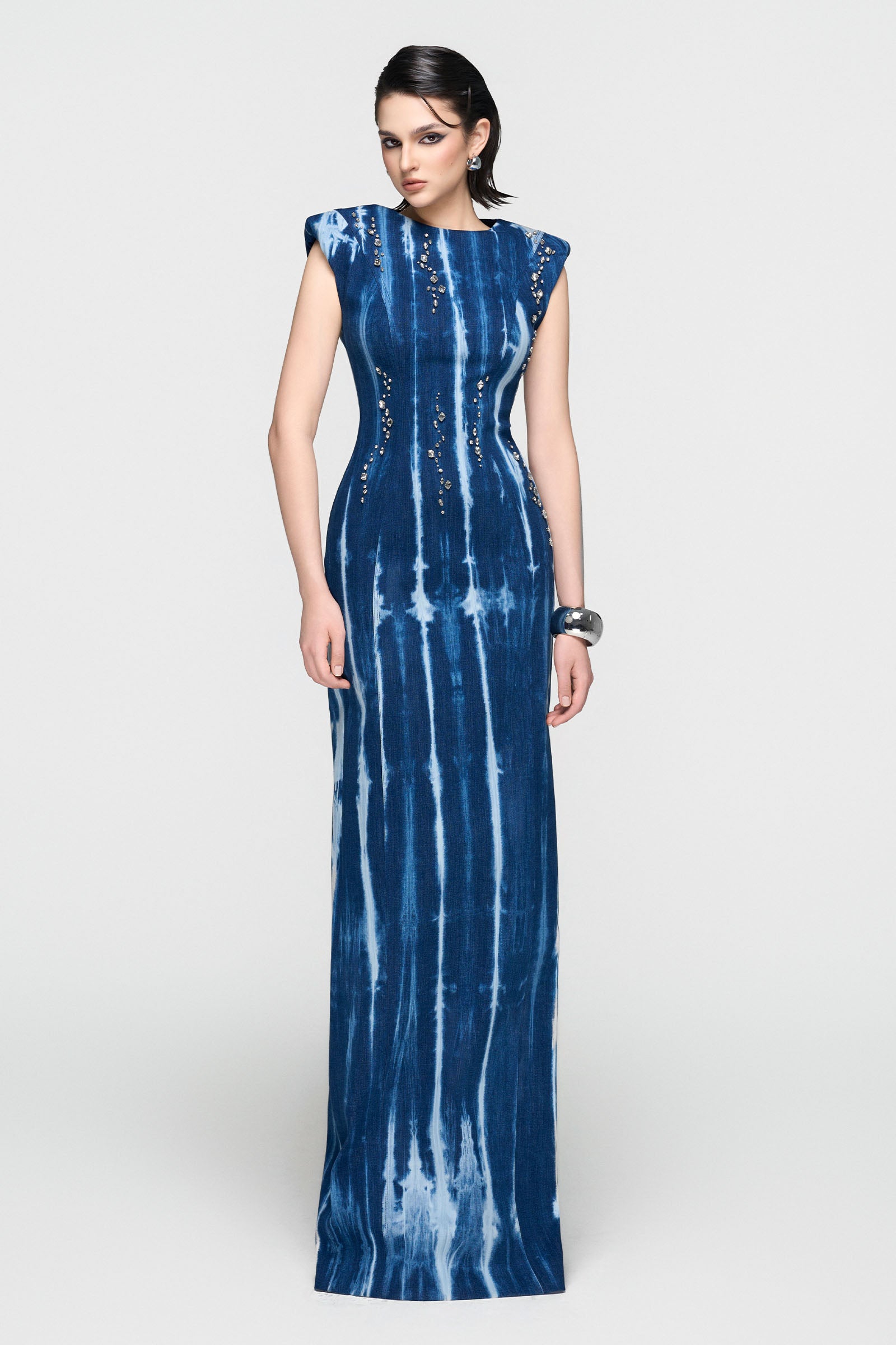 Azurine Rhinestone Maxi Dress - MEAN BLVD