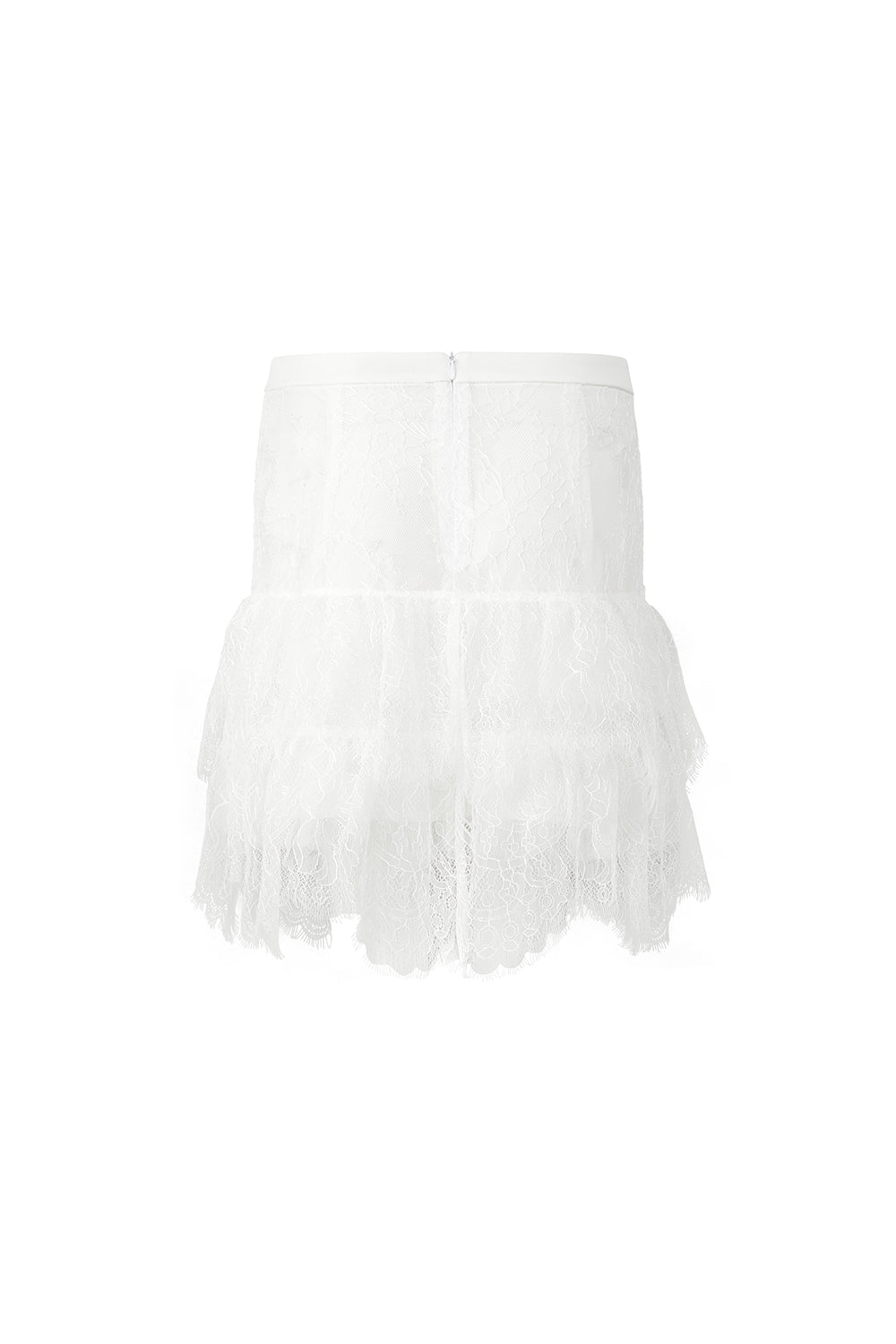 Beryl Drop Waist Ruffle Layer Lace Mini Skirt
