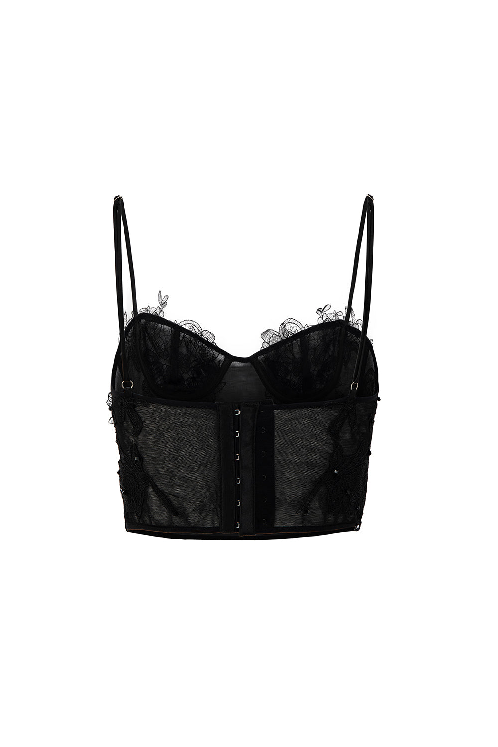 Pearl Bodycon See-Through Tulle Top