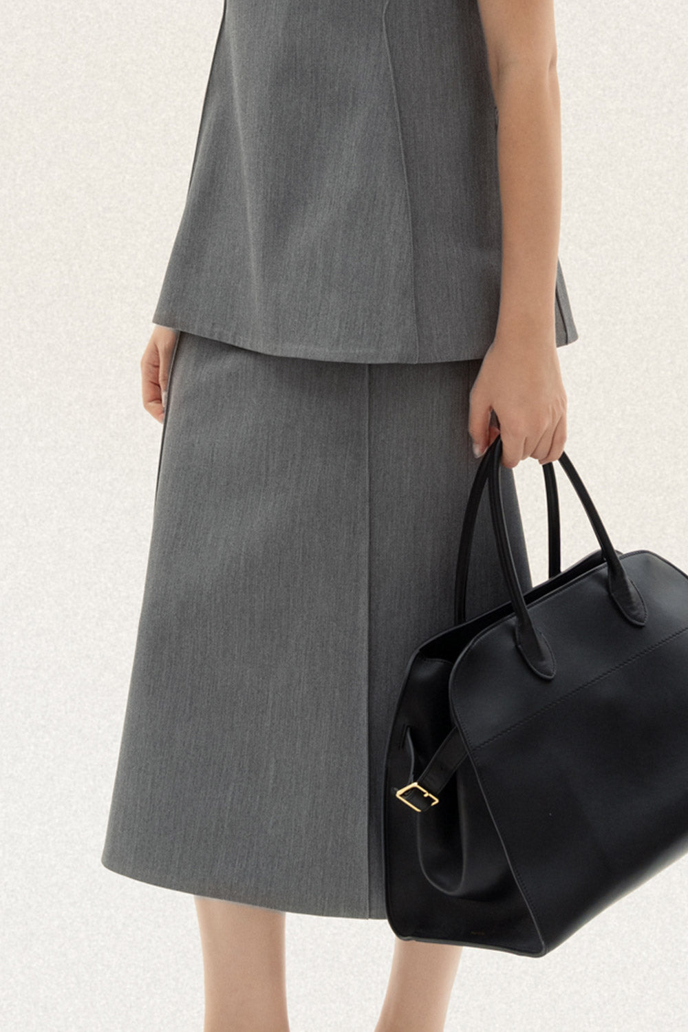 Gela A-line Basic Polycotton Midi Skirt