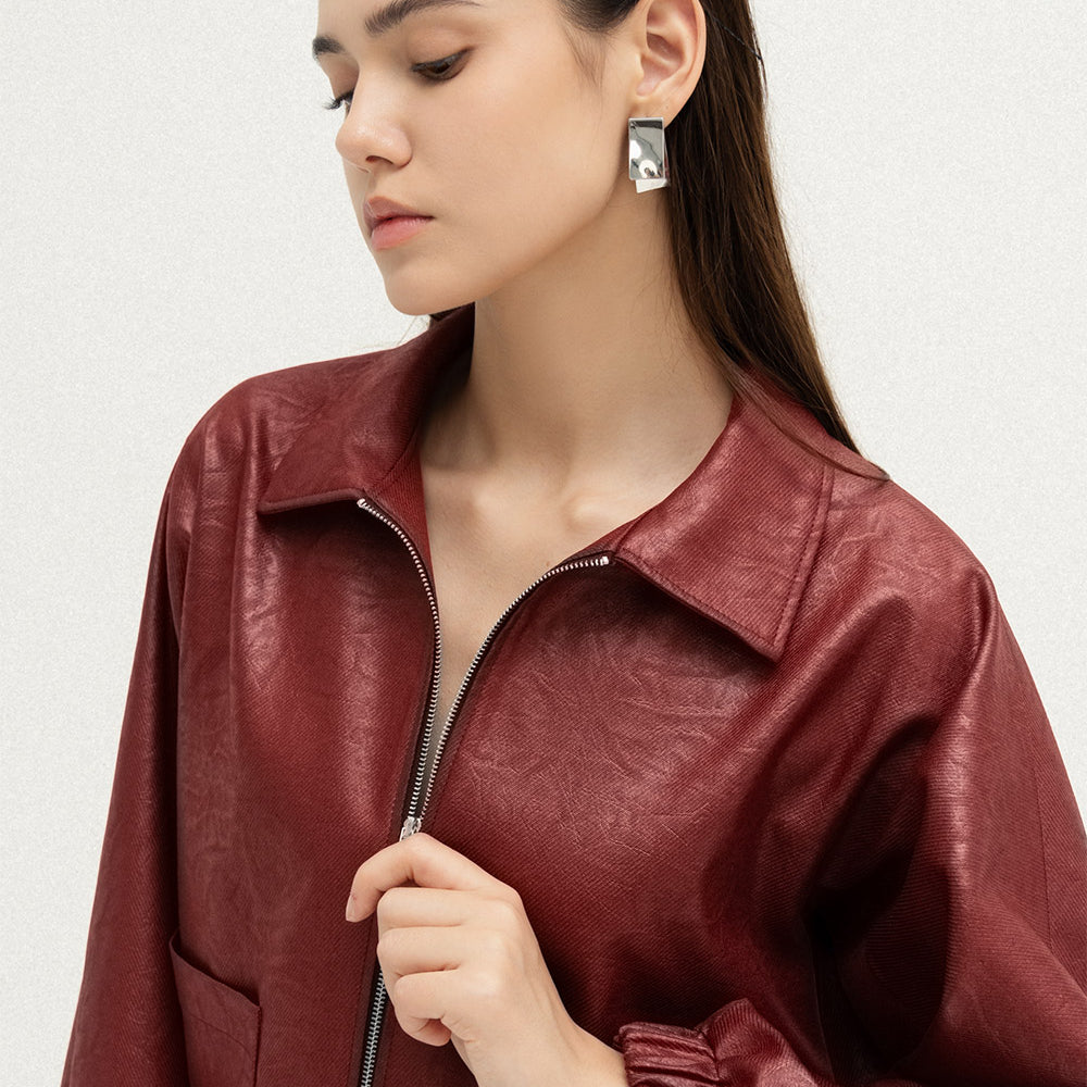 Vibe Cocoon Front Zipper Polyester Jacket