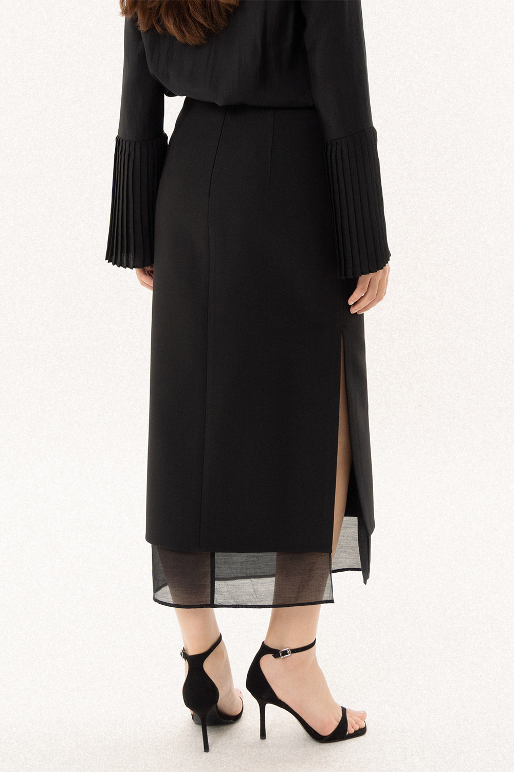 Lisa Straight Collared Neck Silk Organza Shirt