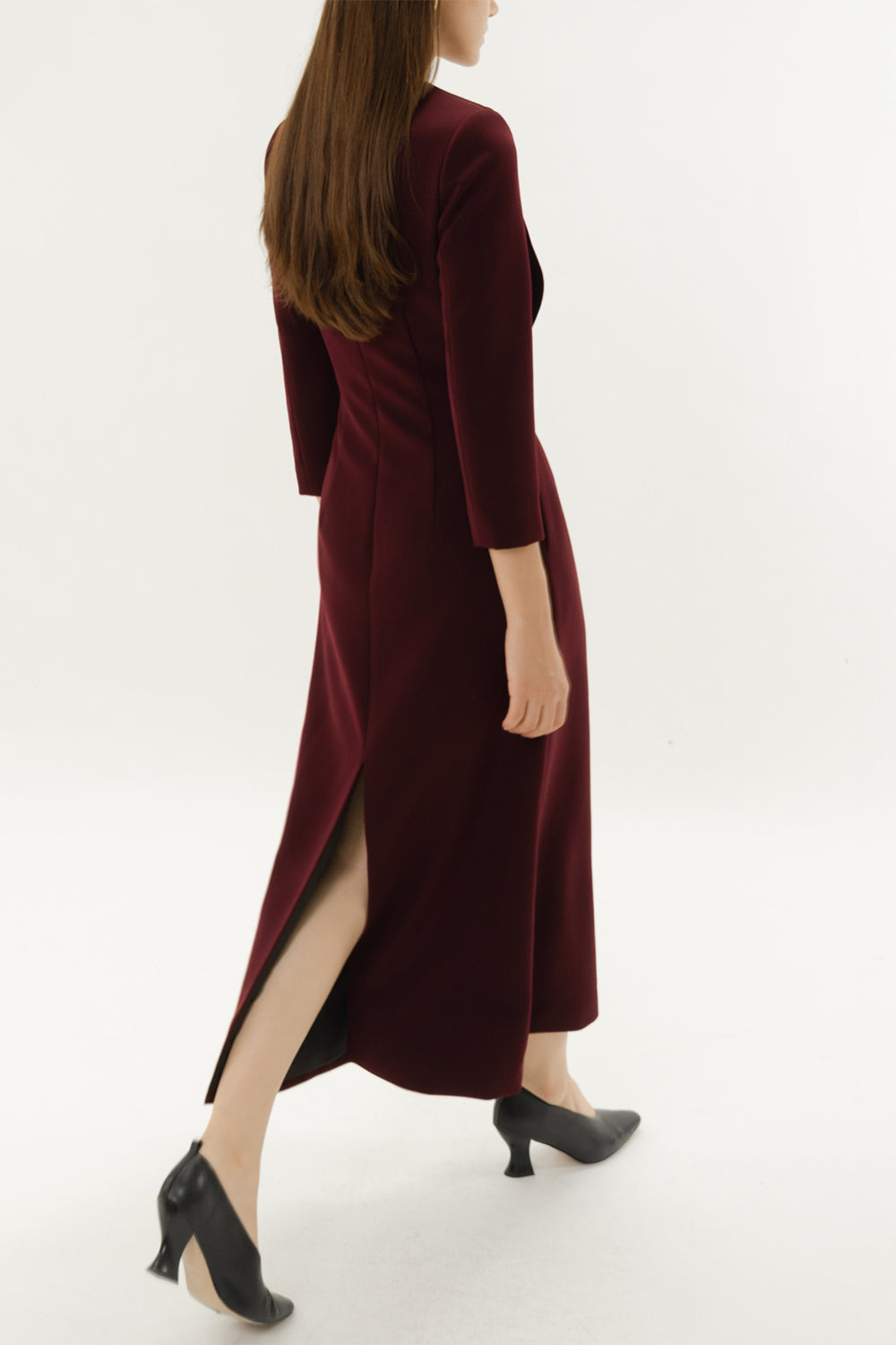 Jennie A-line Long Sleeved Polycotton Midi Dress