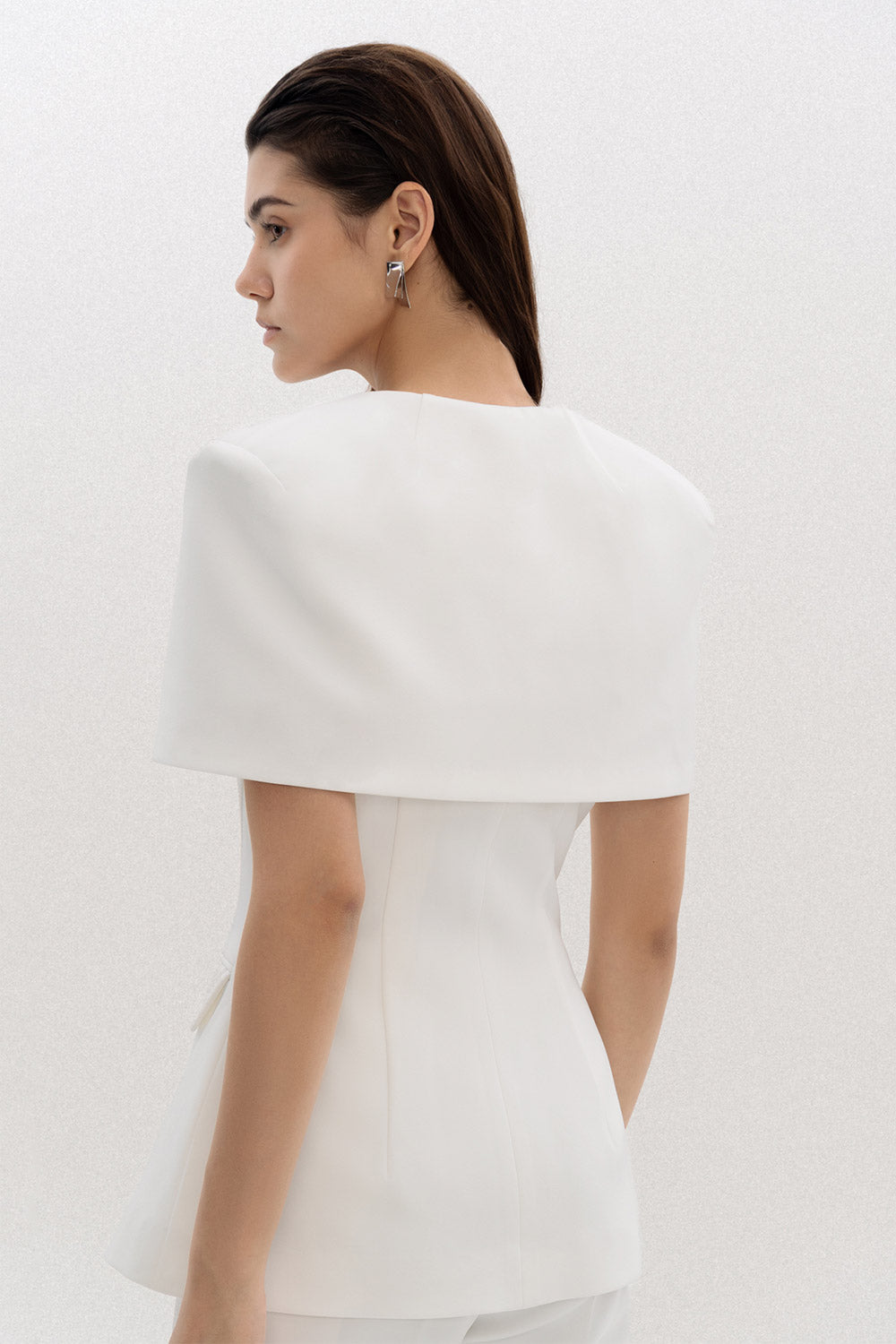 Nova Sheath Cape Sleeved Polycotton Blazer