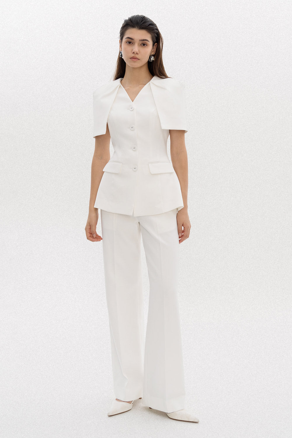 Nova Sheath Cape Sleeved Polycotton Blazer