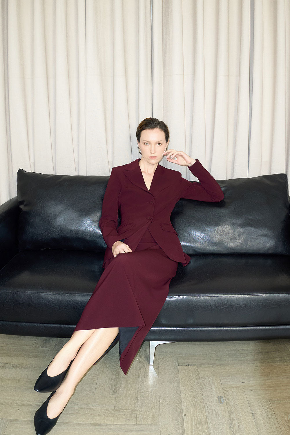 Trinity Straight Asymmetric Polycotton Blazer