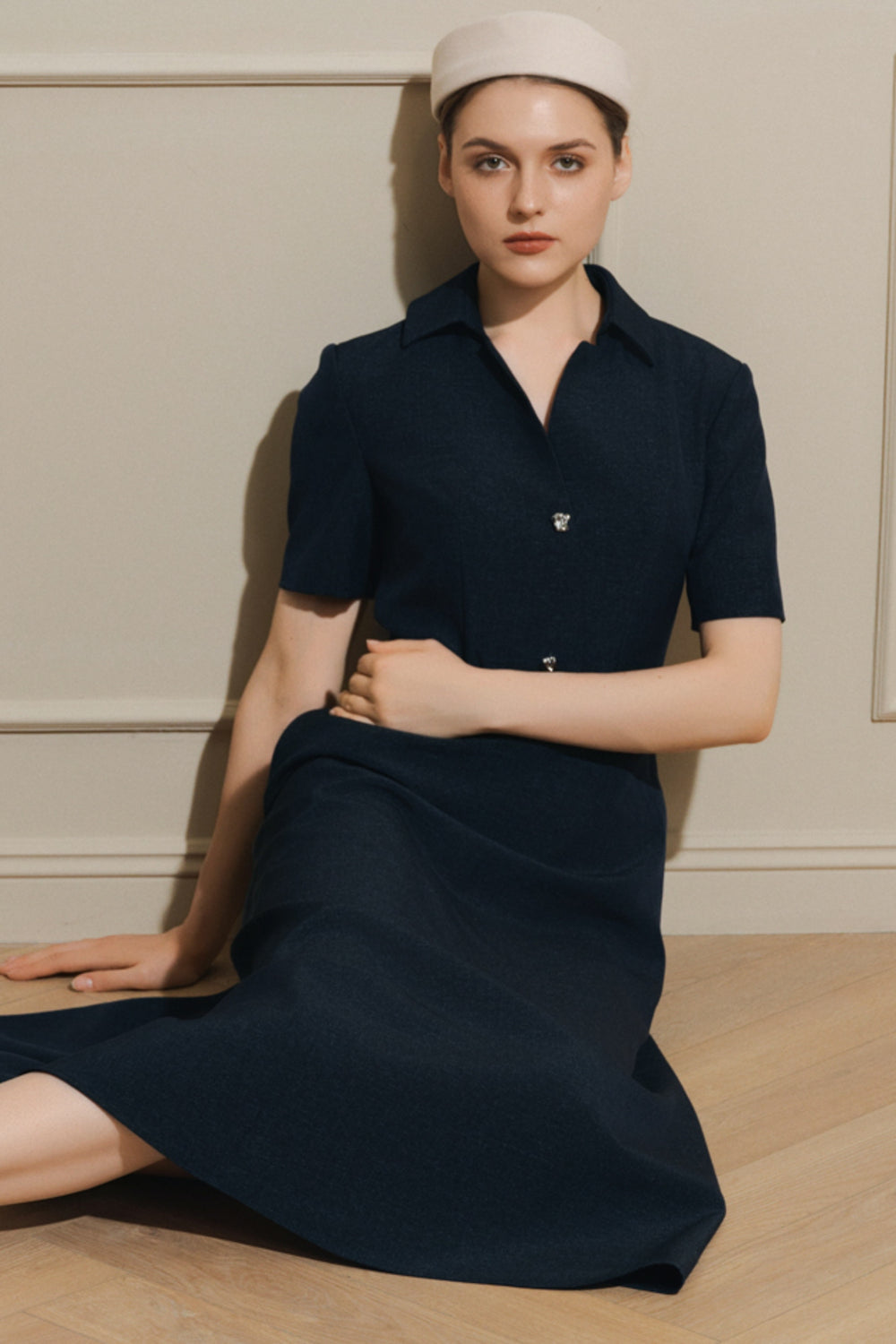 Juliet Collared Button Midi Dress