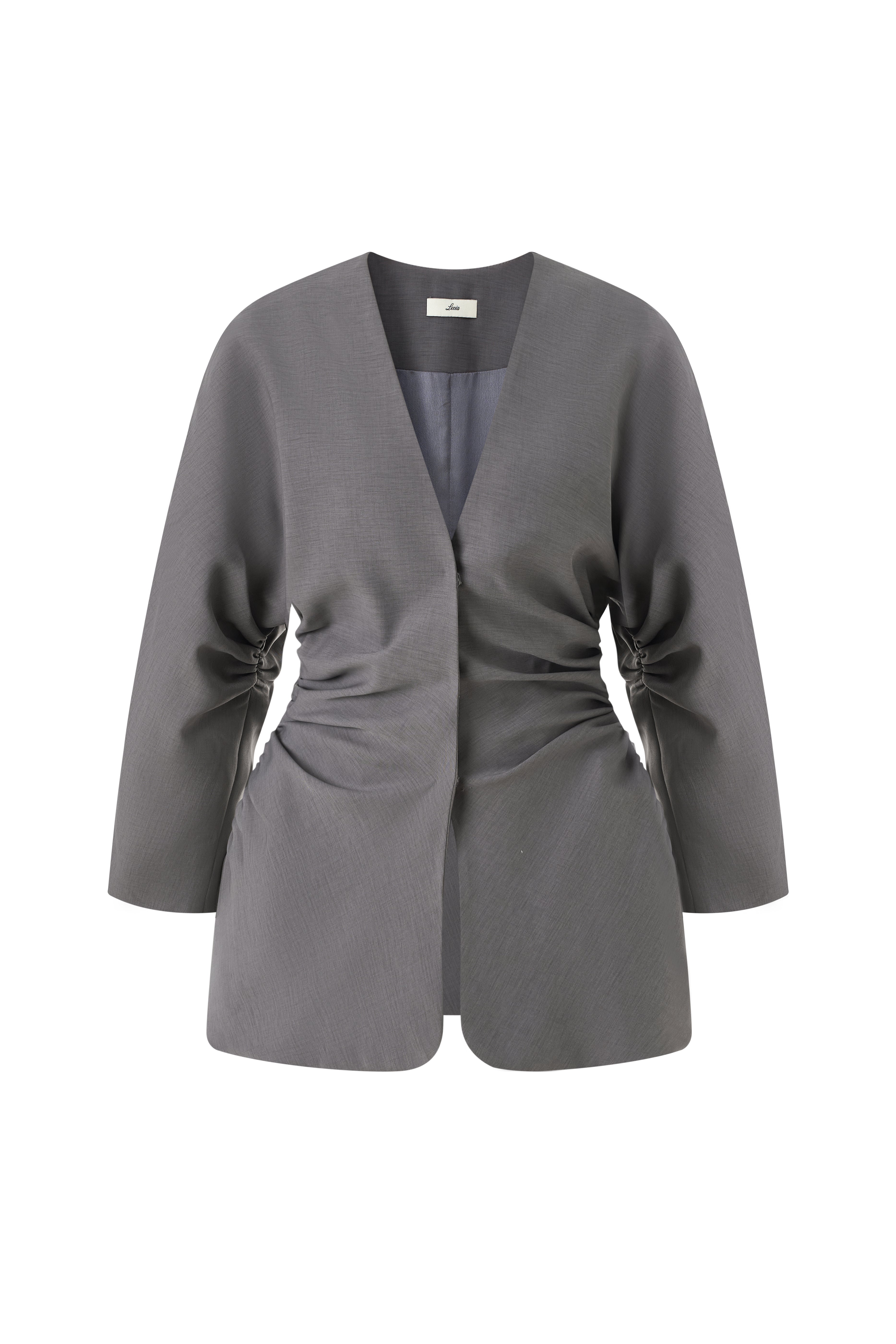 Nayeli Peplum V-Neck Twill Top