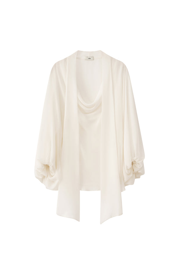 Charlotte Blouson Scarf Neck Chiffon Top