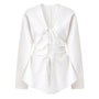 Hattie Straight V-Neck Linen Top