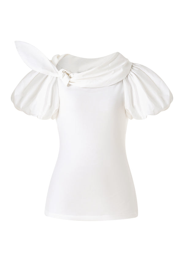 Denver Blouson Puffy Sleeved Cotton Top