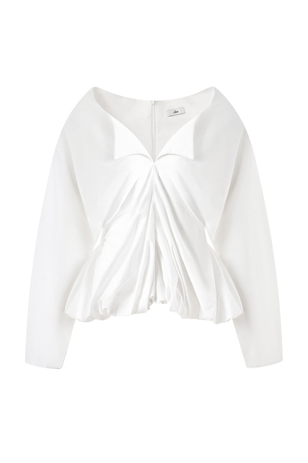 Kaisley Blouson Gathered Cotton Blouse