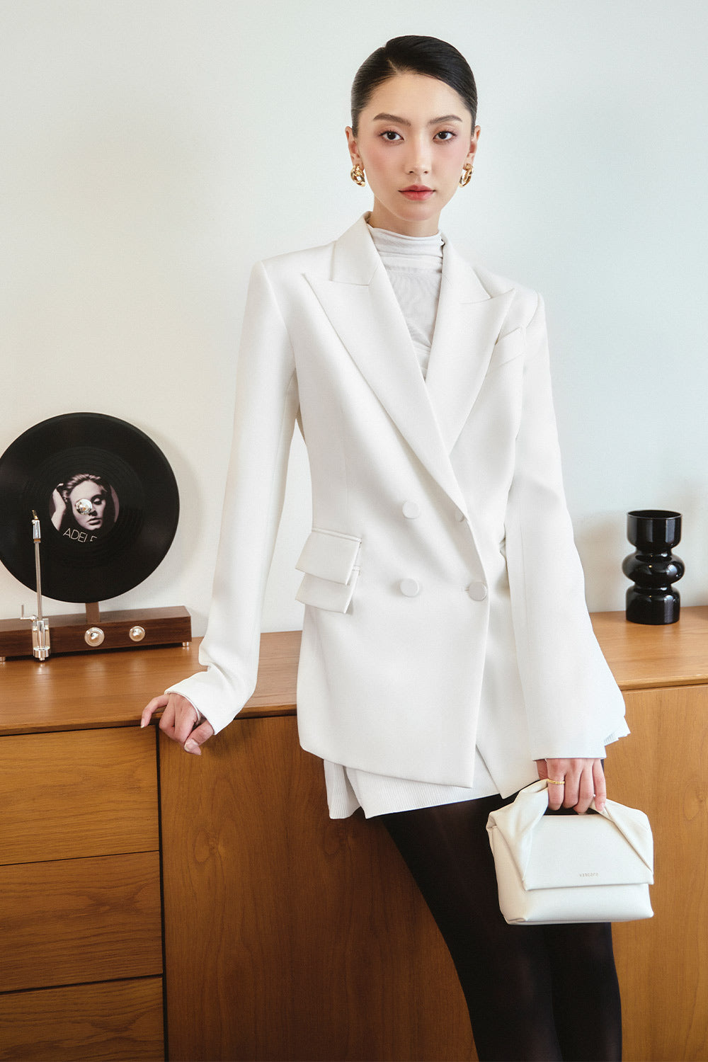 Stella Straight Peak Lapel Wool Blazer