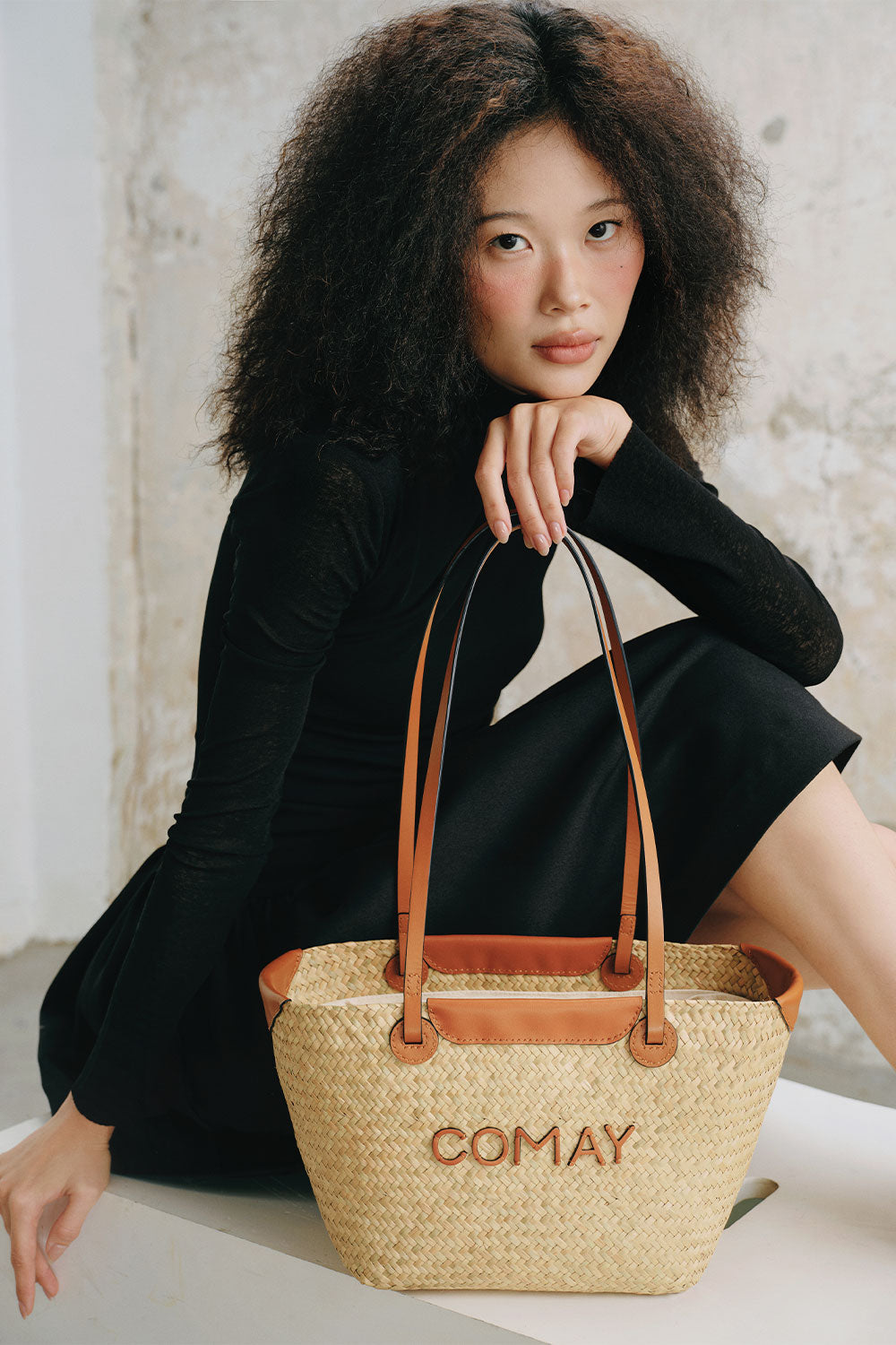 Amber Lepironia Grass Fiber Bag