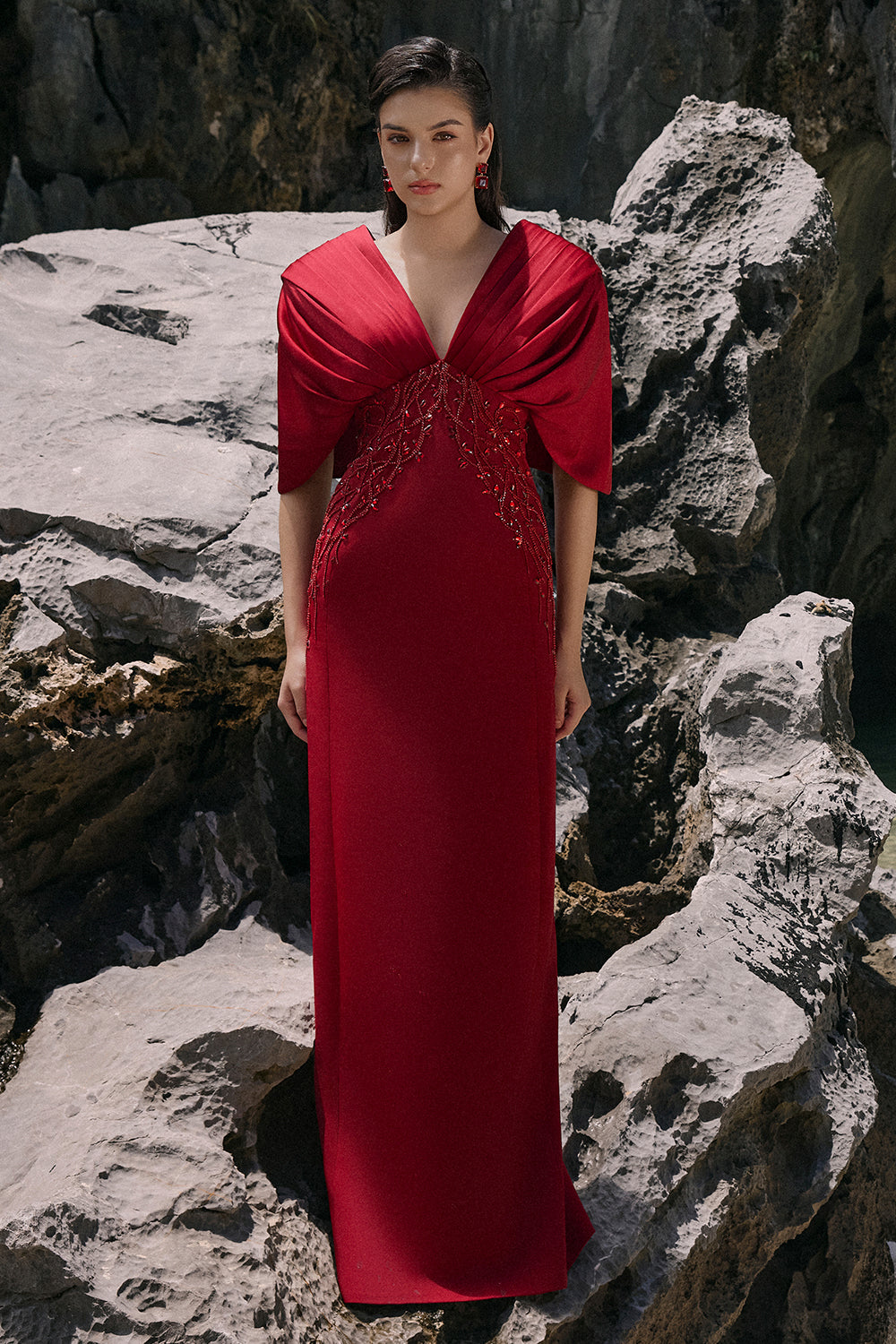 alaia red dress Alaa Knit Godet Minidress in Rouge at Nordstrom, Size 44