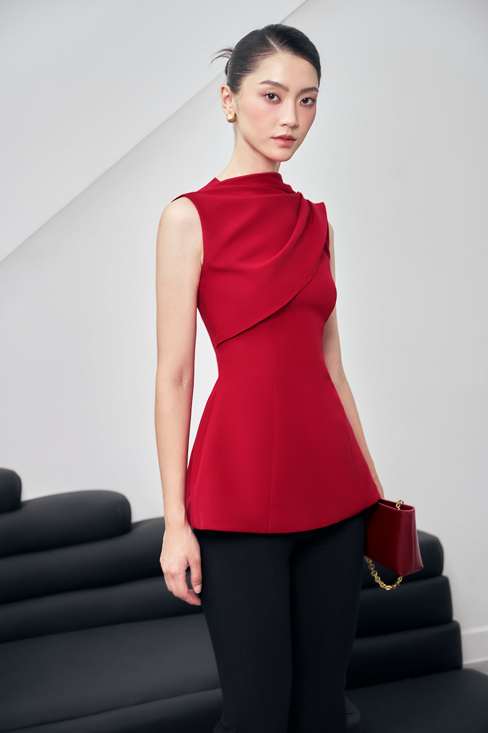 Enola Hourglass Sleeveless Cotton Blend Top