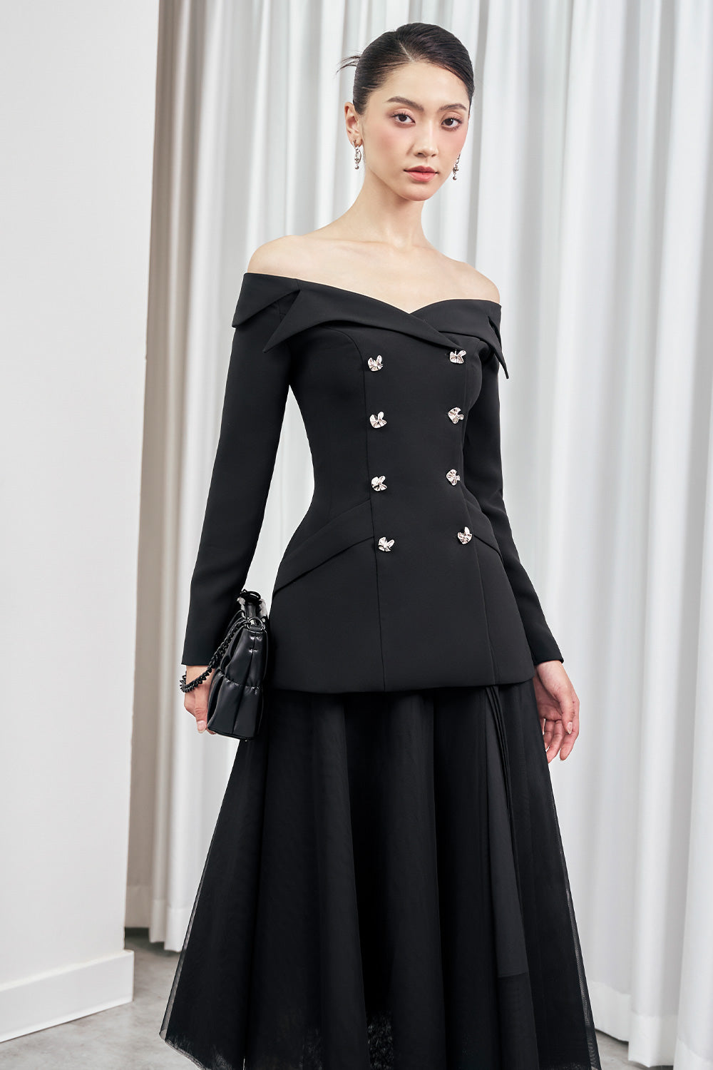 Heather Hourglass Double Breasted Spandex Homespun Jacket