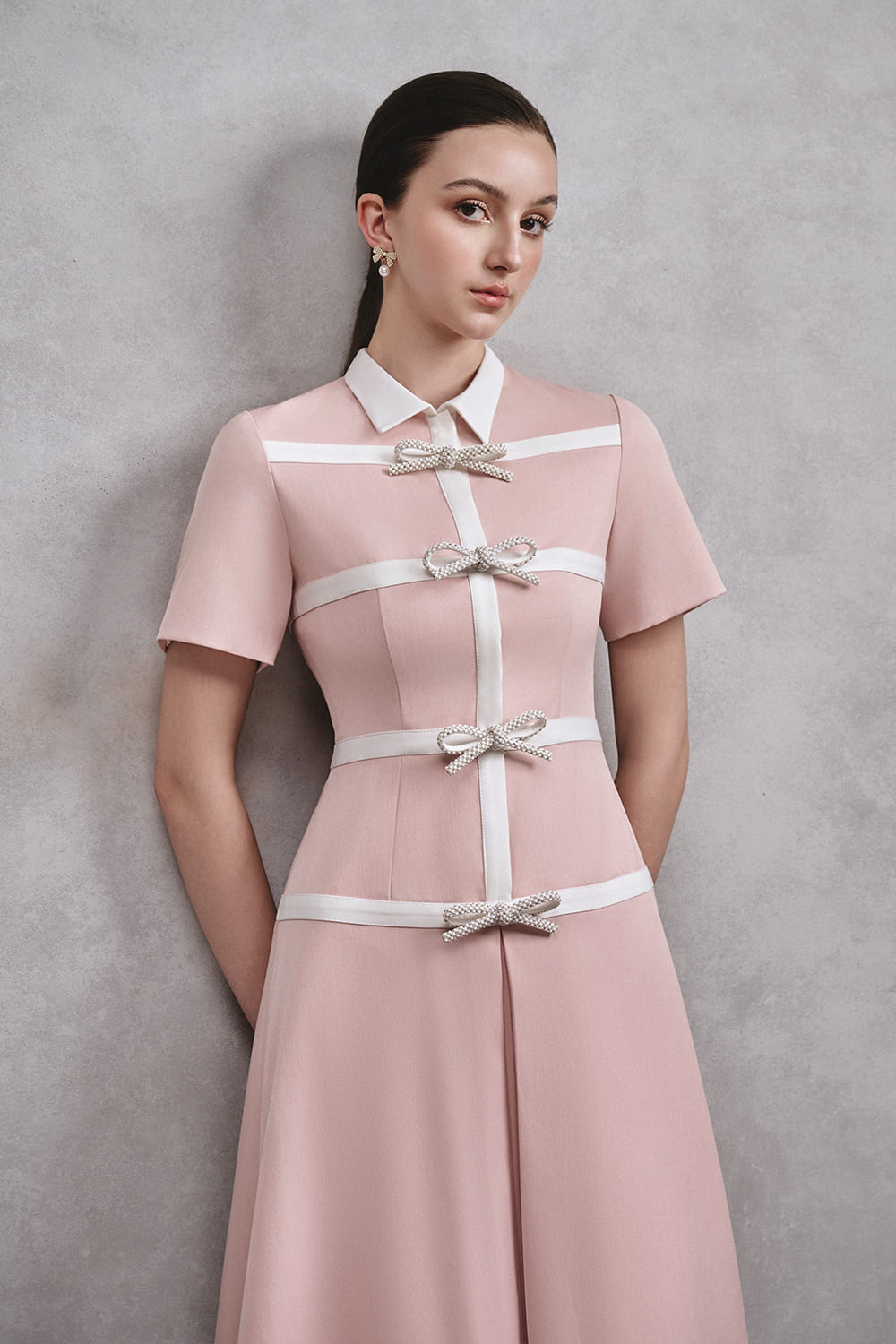 Babylon A-line Collared Neck Cotton Midi Dress