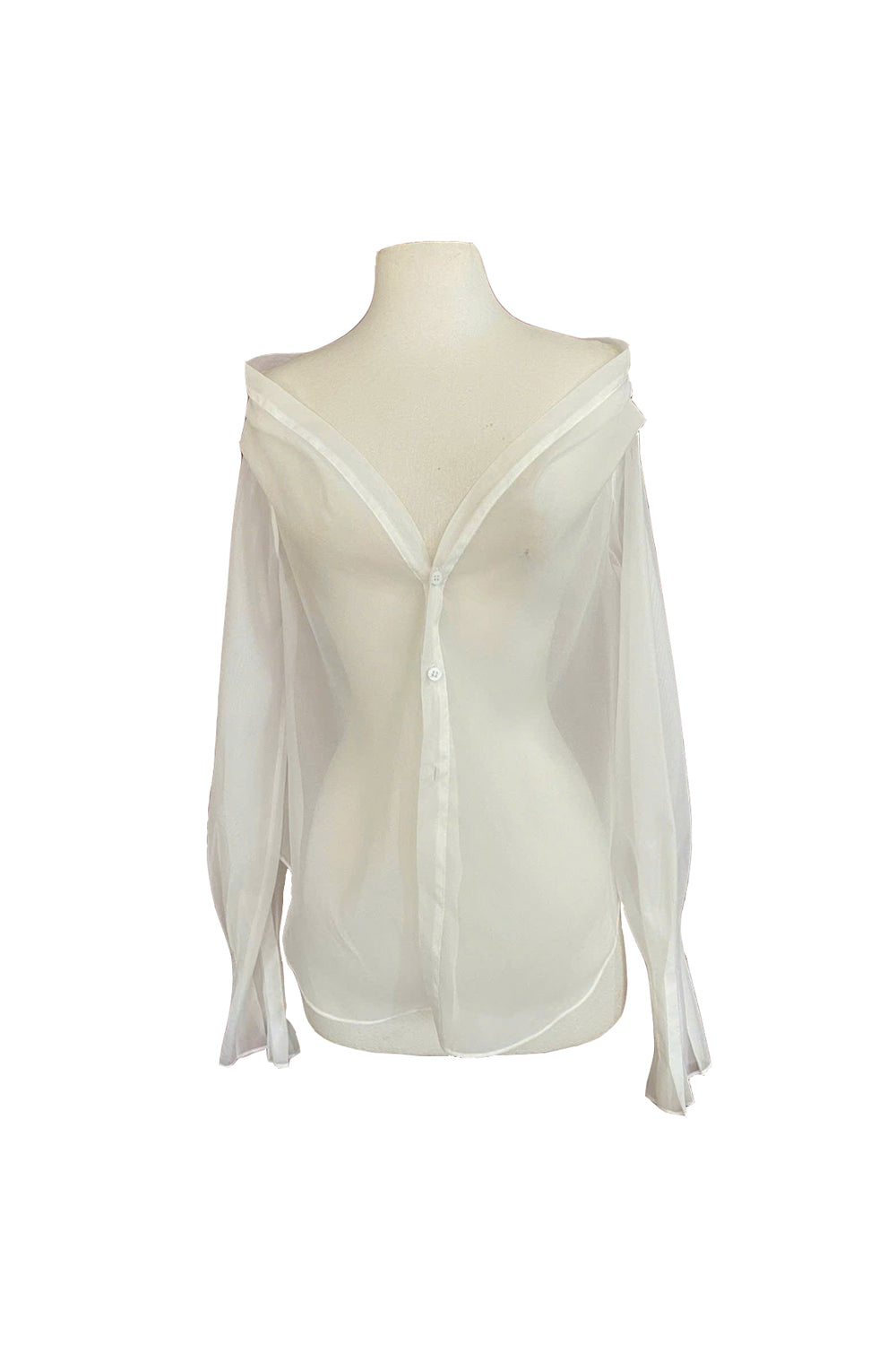 Oliver Straight Off-Shoulder Organza Shirt