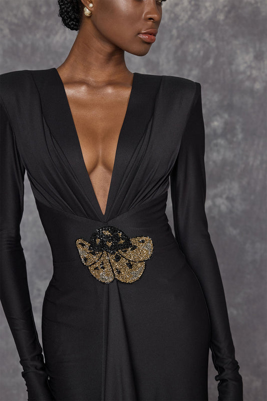 Begum Sheath Embroidered Stretchy Fabrics Floor Length Dress