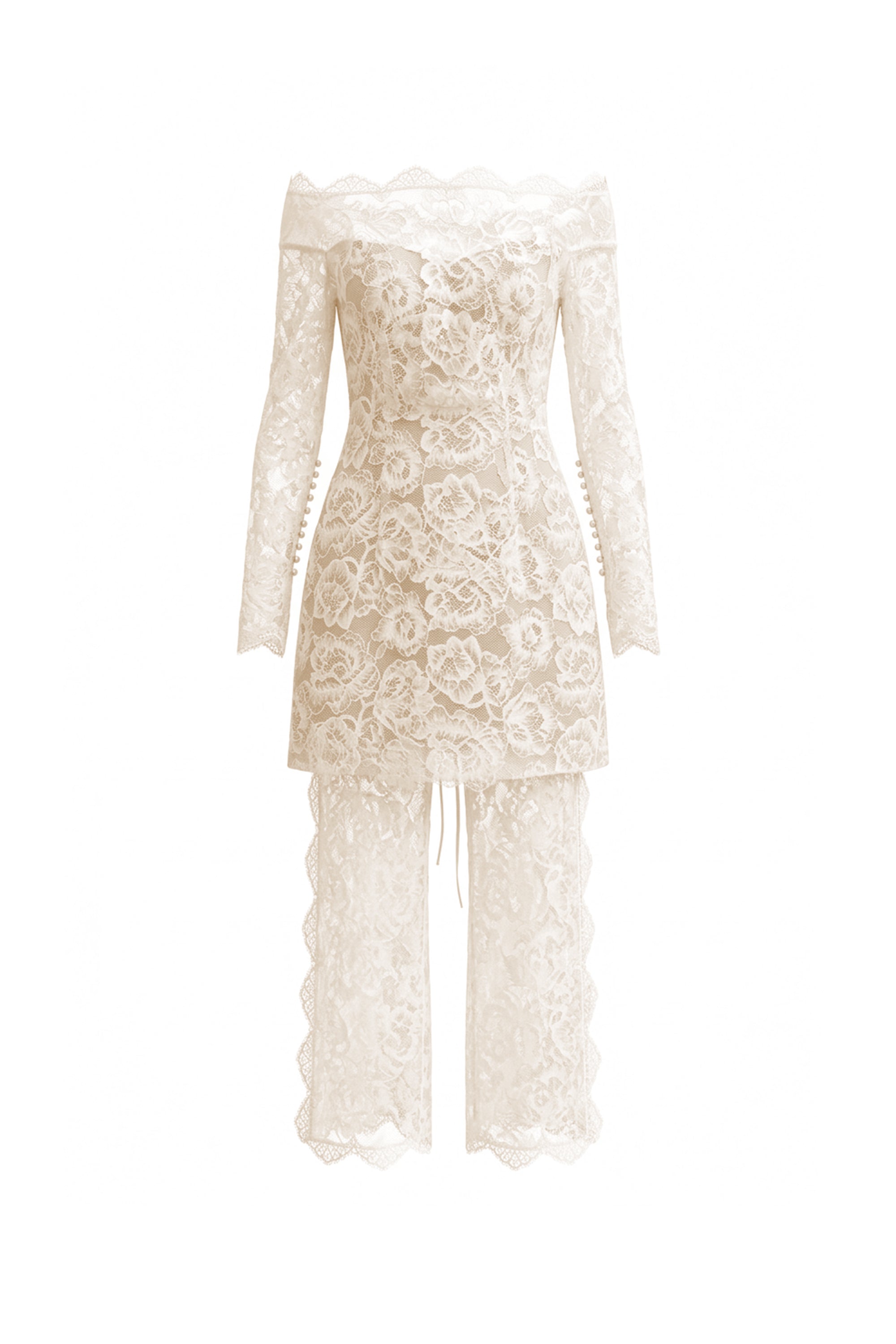 Beloved Lace Off-Shoulder Mini Dress - MEAN BLVD