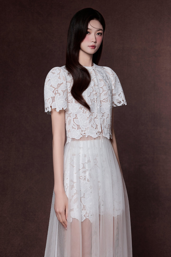 Bloom A-line Gathering Midi Dress - MEAN BLVD