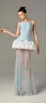 Enchanting Mesh and Floral Accents Gown
