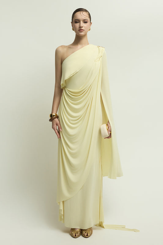 Bollington One Shoulder Draped Maxi Dress - MEAN BLVD