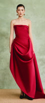 Bologna Straight Across Draped Maxi Dress - MEAN BLVD