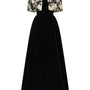 Averi Ball Gown Cape Shoulder Velvet Floor Length Set