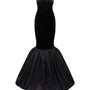 Katelyn Mermaid Straight Across Neck Velvet Floor Length Dress