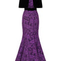 Kimberly Trumpet Cape Shoulder Lace Floor Length Set