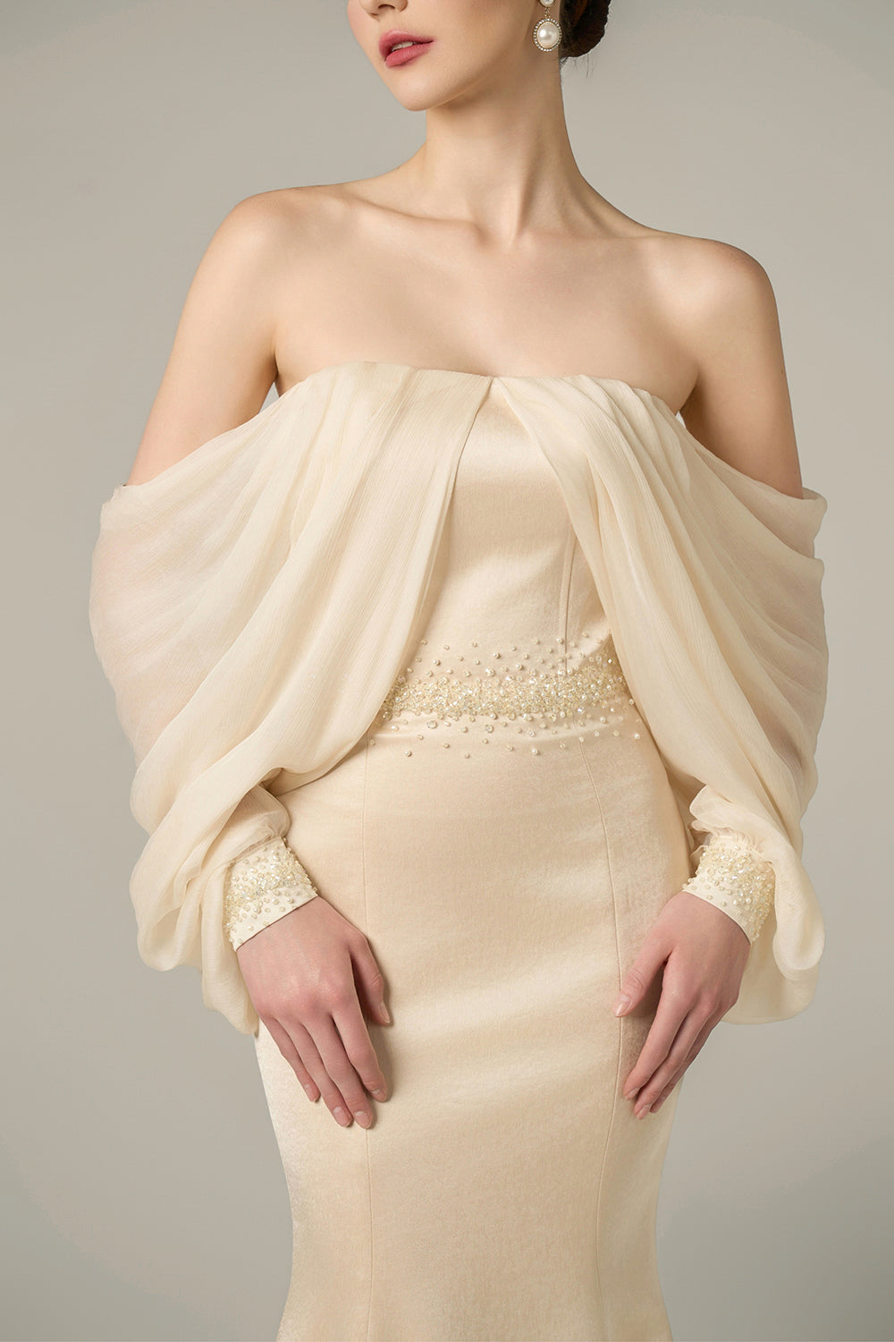 Sabrina Cold Shoulder Sleeve Maxi Dress