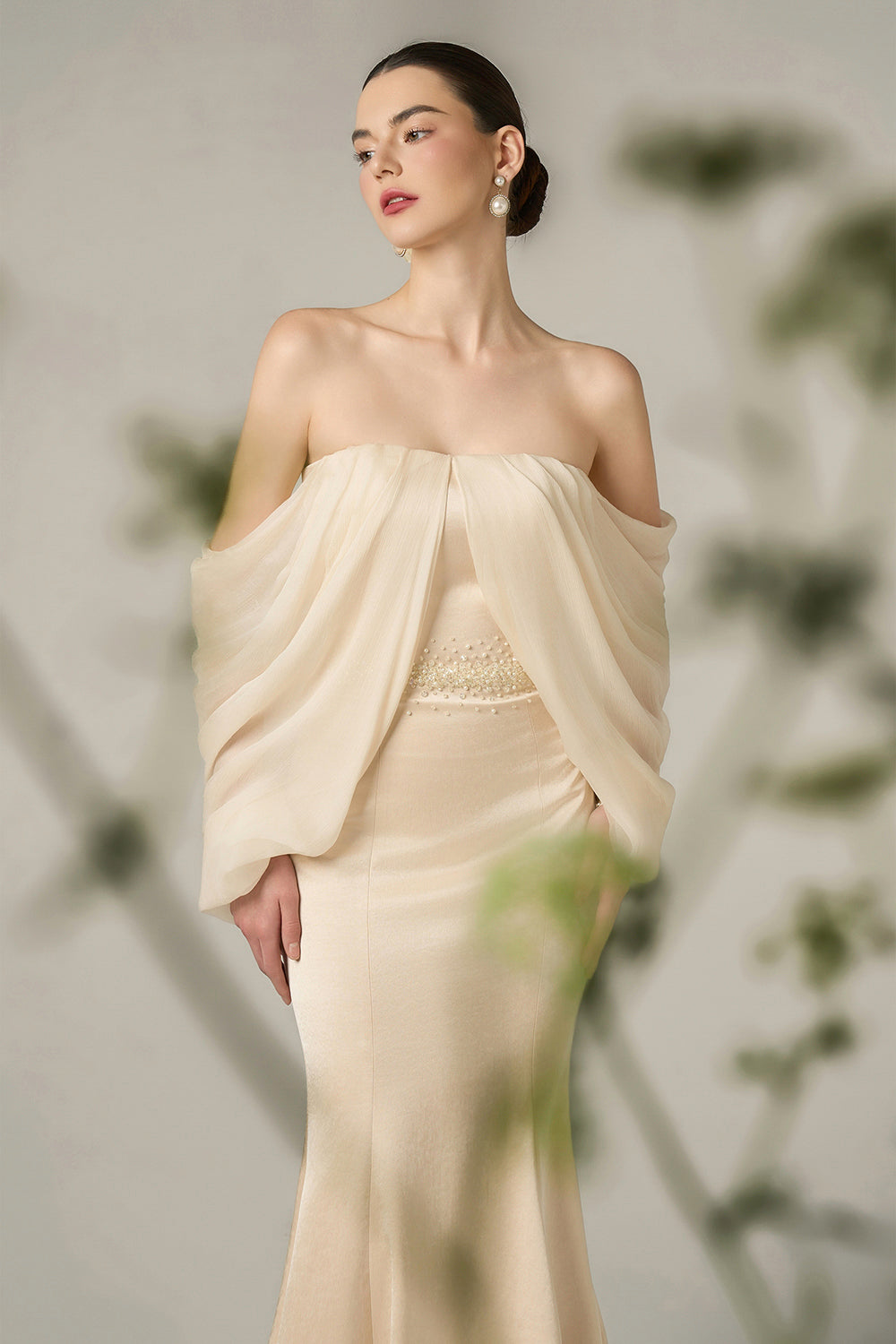 Sabrina Cold Shoulder Sleeve Maxi Dress