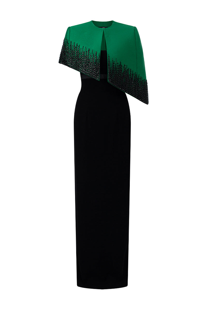 Elyra Cape Sleeve Maxi Dress