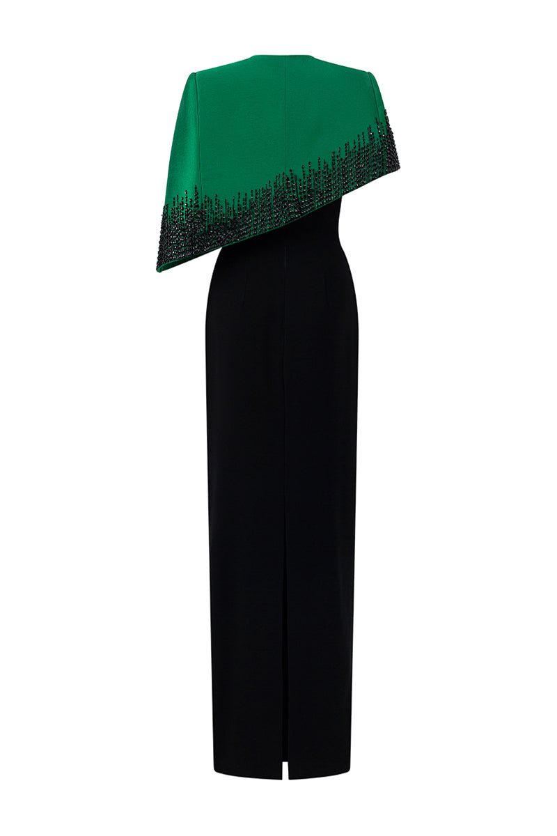 Elyra Cape Sleeve Maxi Dress