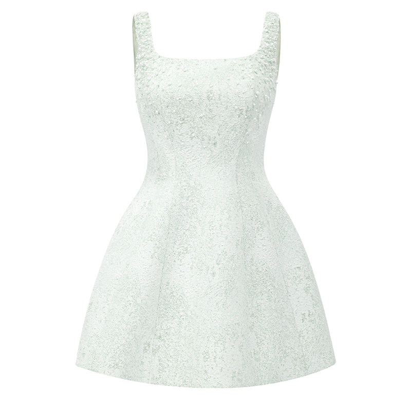 Ivoire Brocade Mini Dress